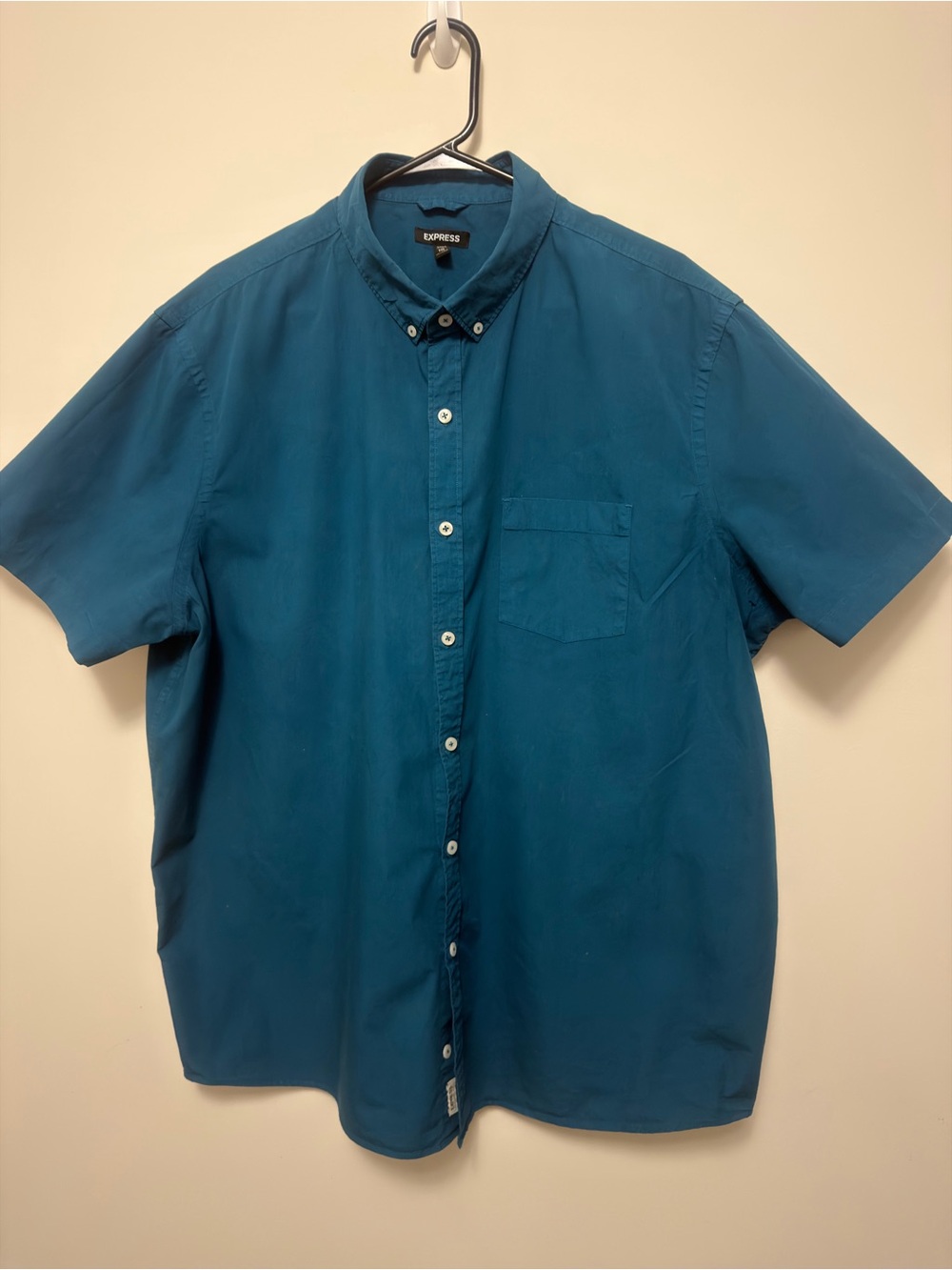 Express Men’s XXL Dark Teal Short Sleeve Button Down Shirt